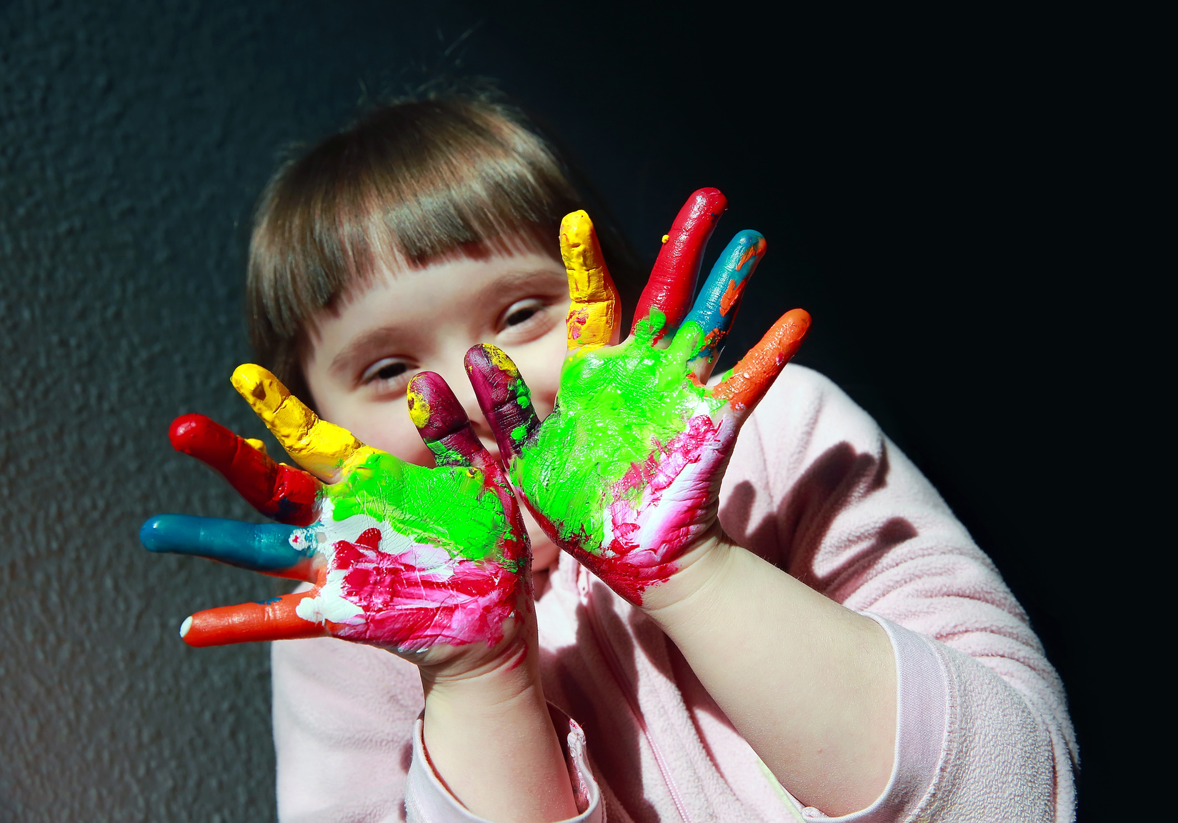 Little Kid with Painted Hands